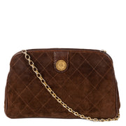 Authentieke Tweedehands Chanel Brown Suede Crossbody Bag juiste prijs veilig online shoppen luxe merken webshop winkelen Antwerpen België mode fashion