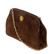 Authentieke Tweedehands Chanel Brown Suede Crossbody Bag juiste prijs veilig online shoppen luxe merken webshop winkelen Antwerpen België mode fashion