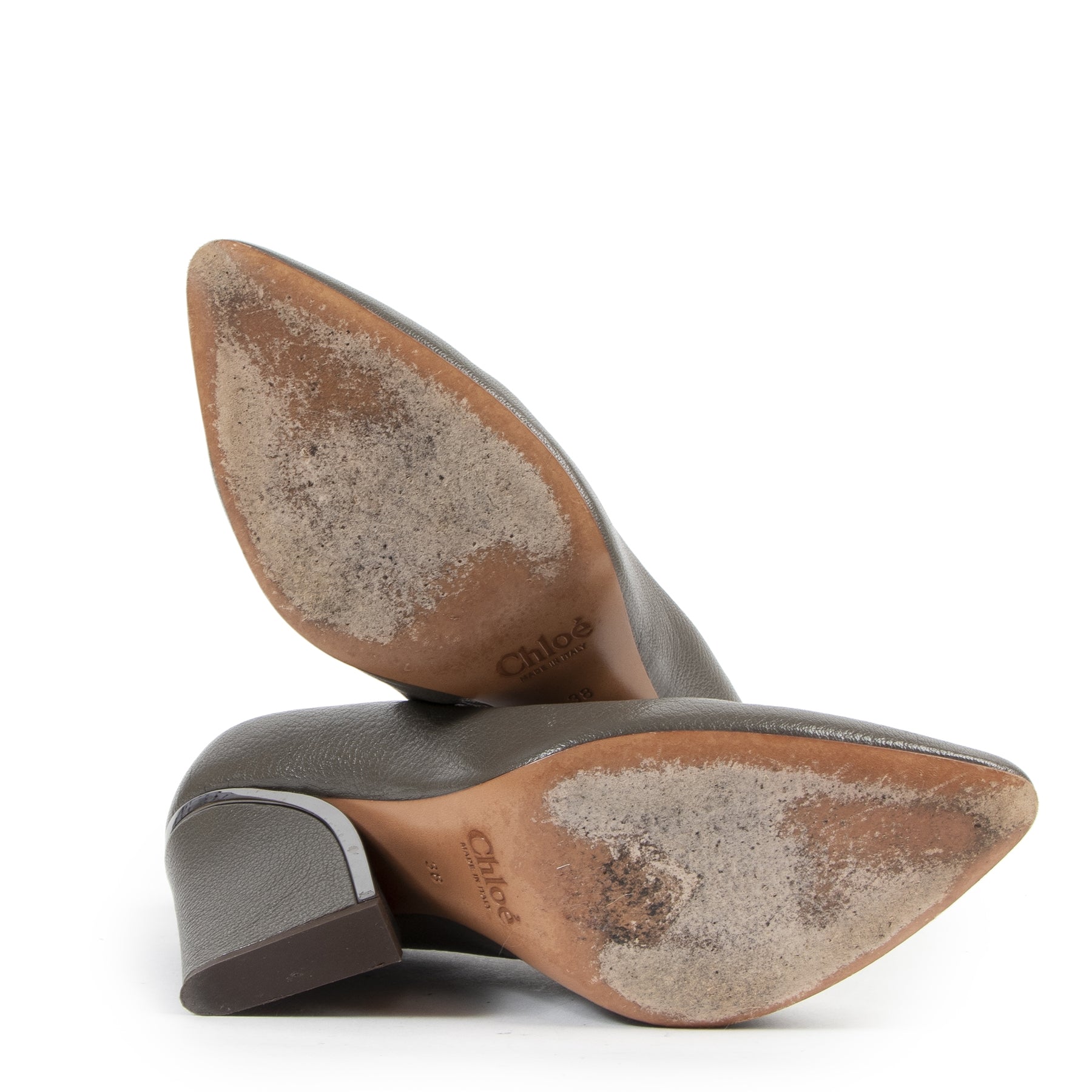 Chloé Beckie Grey Curve Heel Pumps
