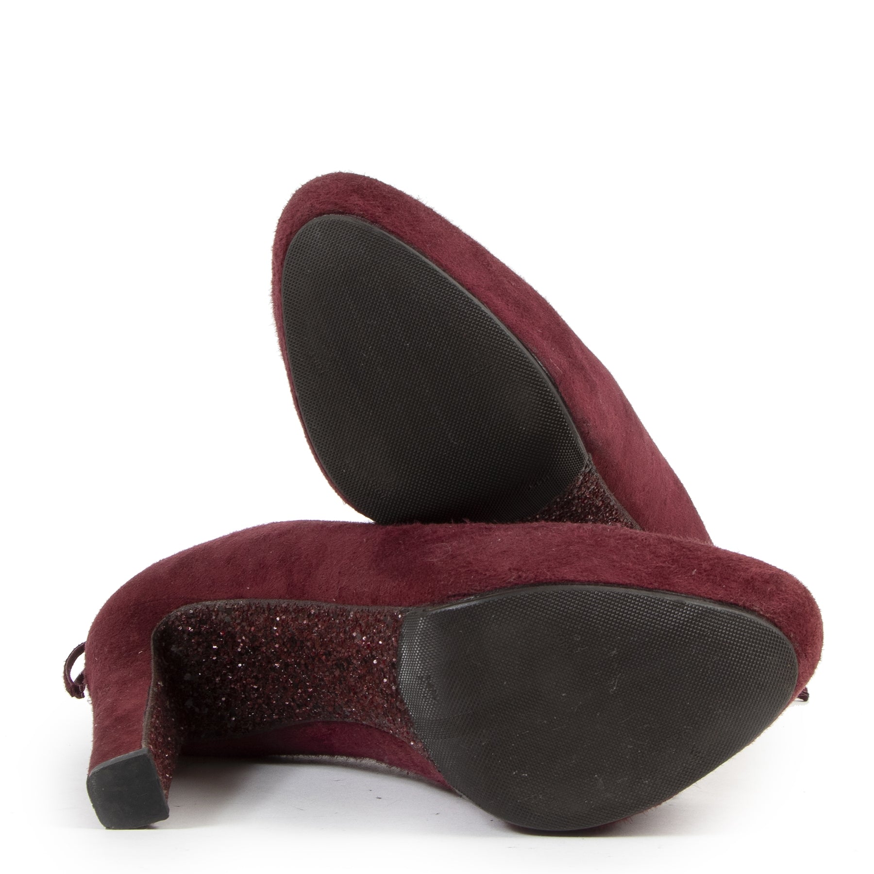 Authentic secondhand Miu Miu Bordeaux Suede Ankle Booties - Size 38 designer shoes fashion luxury vintage webshop safe secure online shopping