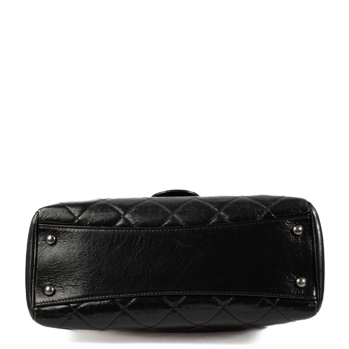 Authentic second hand Chanel Black Glazed Calfskin Duo Color Small Tote Bag on Labellov.com