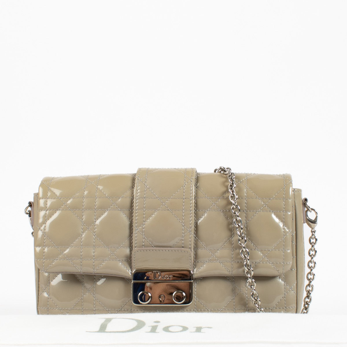 shop 100% authentic second hand Christian Dior Grey Patent Leather Miss Dior Bag on Labellov.com