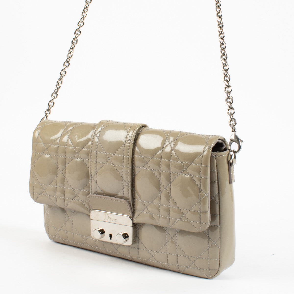 shop 100% authentic second hand Christian Dior Grey Patent Leather Miss Dior Bag on Labellov.com