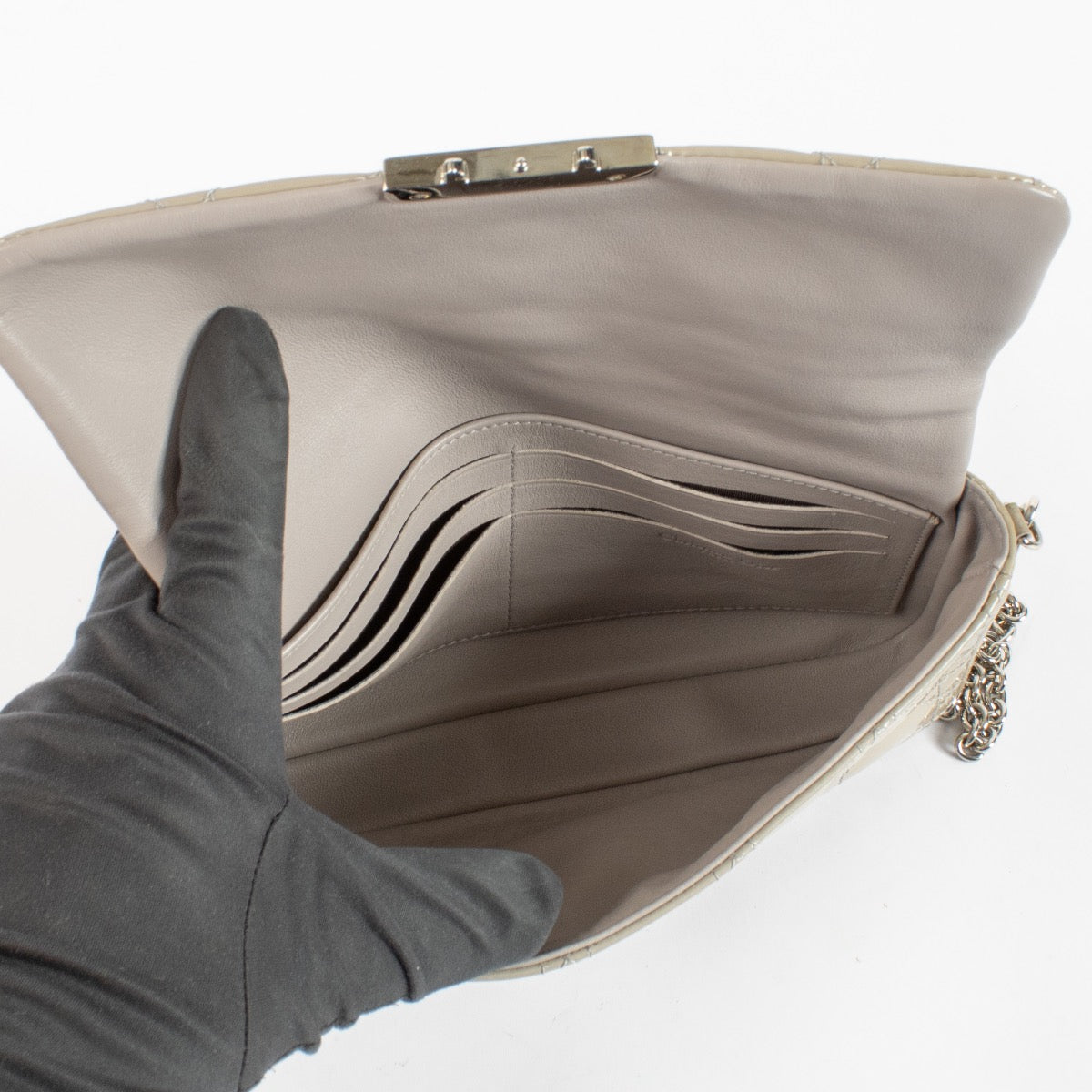 shop 100% authentic second hand Christian Dior Grey Patent Leather Miss Dior Bag on Labellov.com