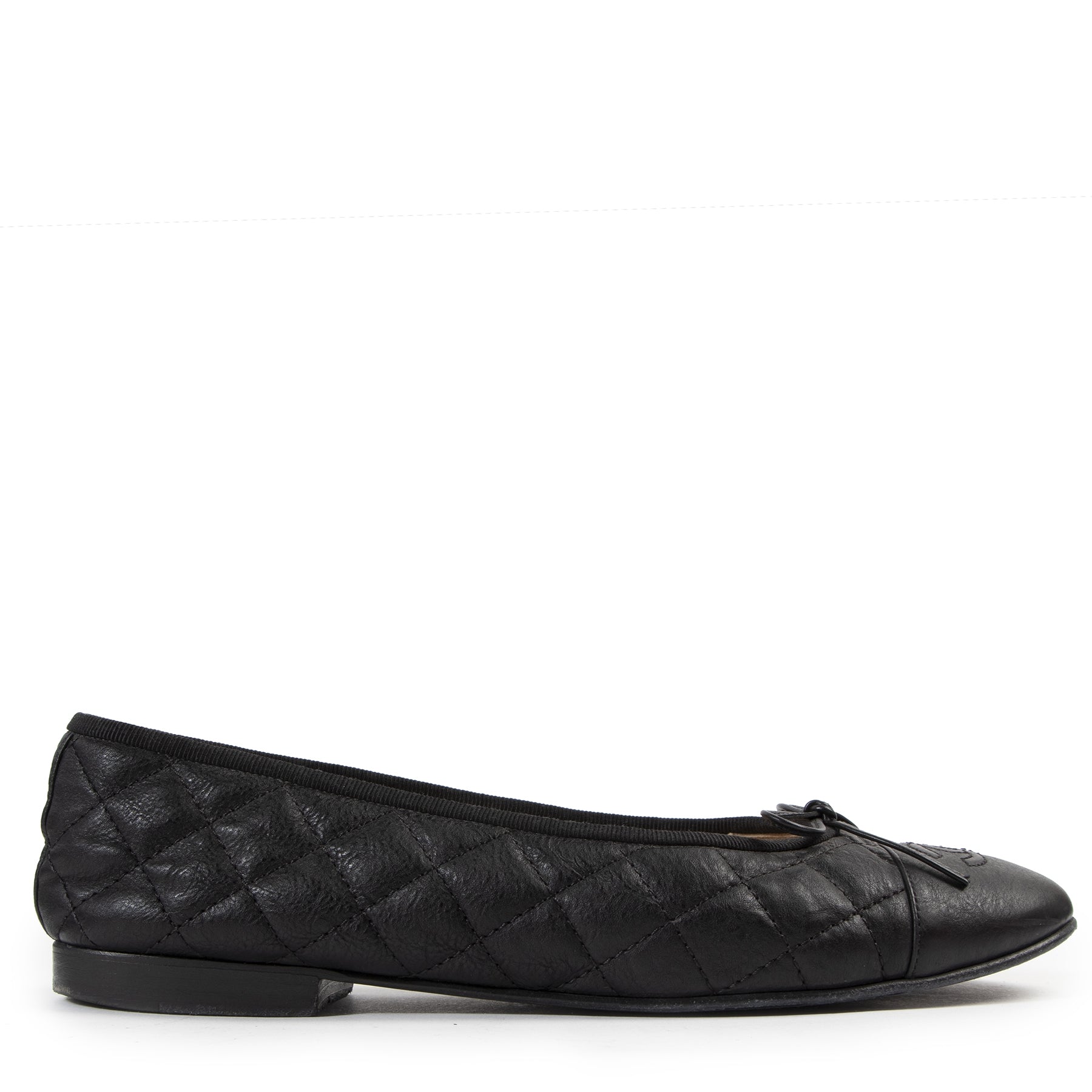 Chanel Black Quilted Ballerina Flats for the best price at Labellov secondhand luxury
