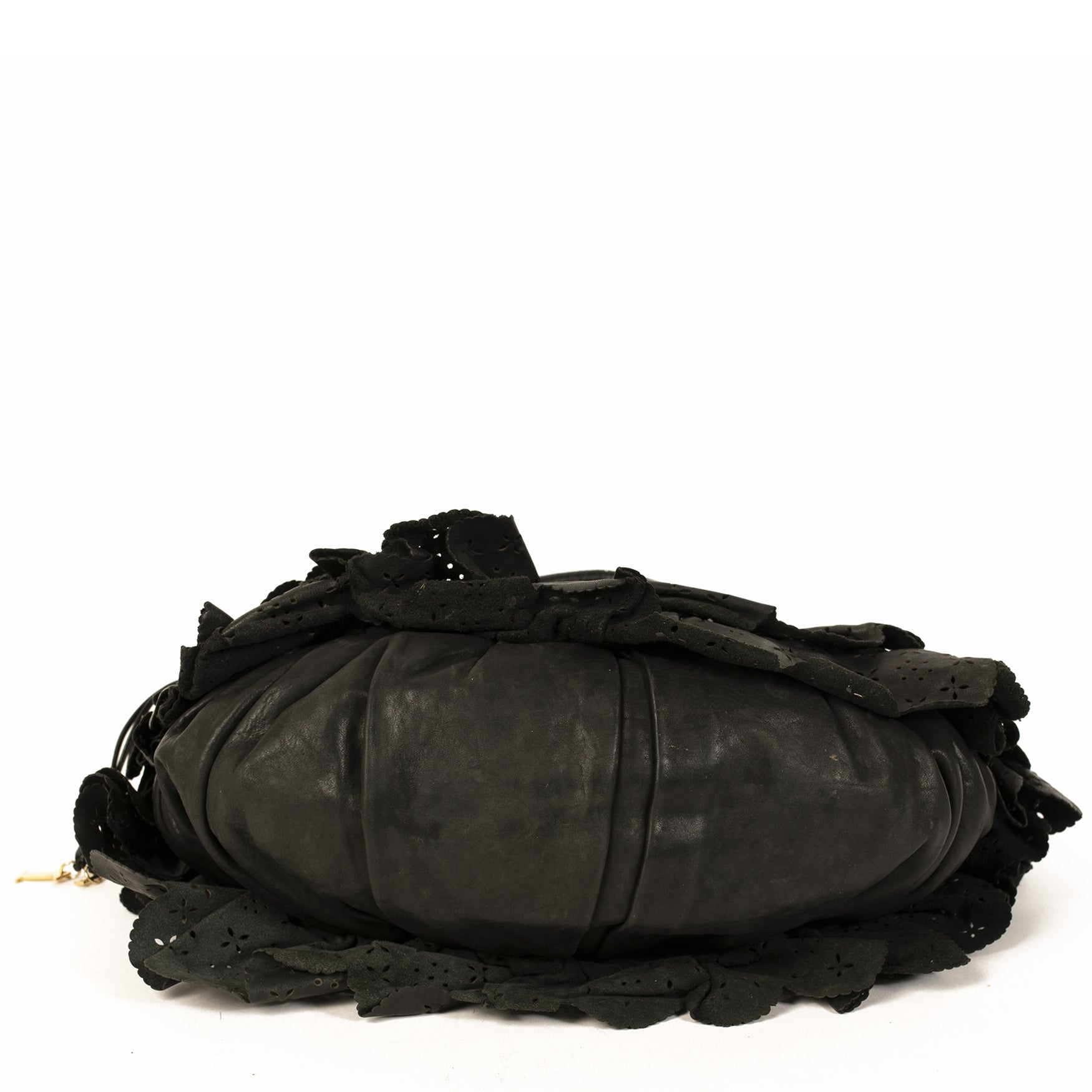 Dior Black Gypsy Ruffle Shoulder Bag