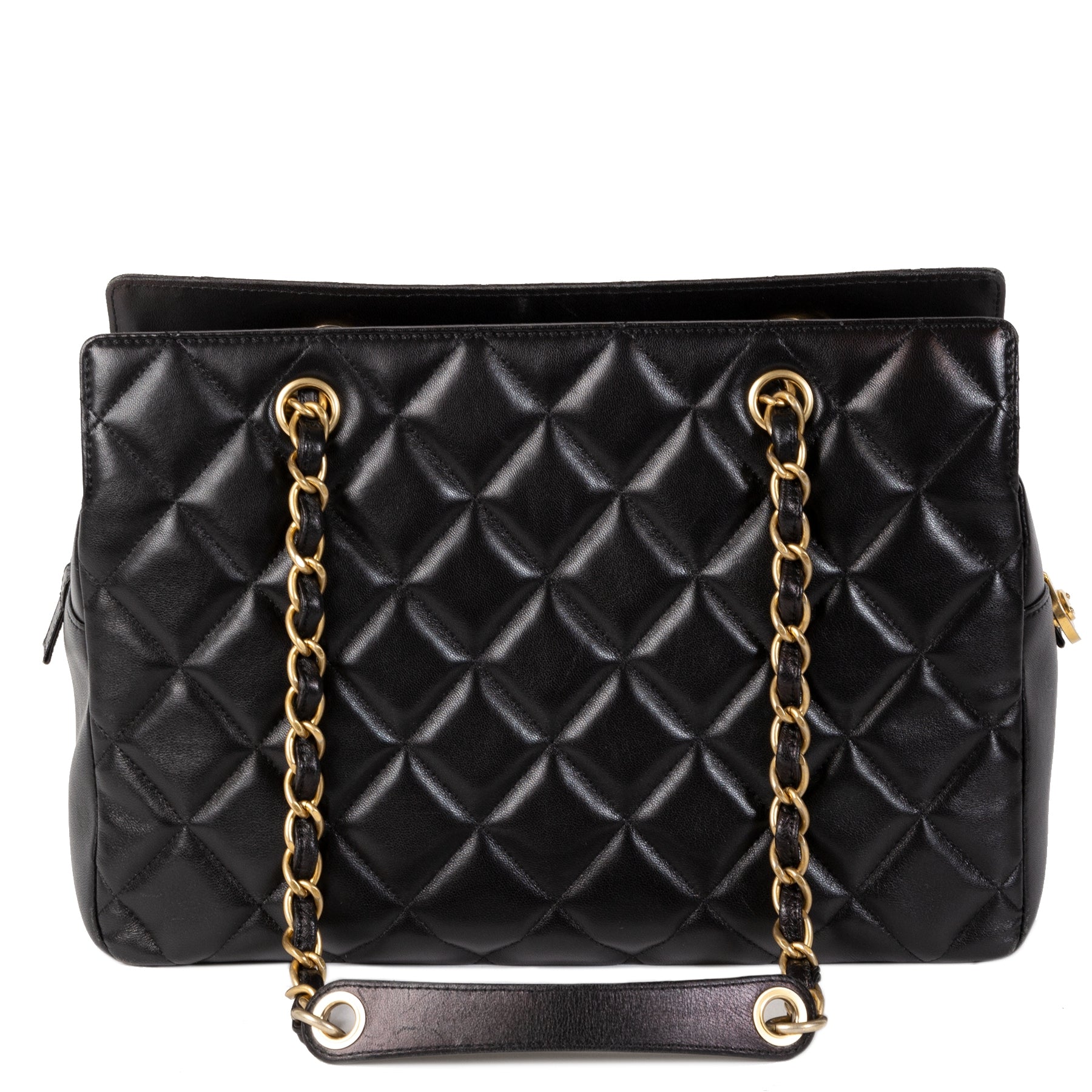 Chanel Black Lambskin Small Shopper GHW