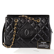 Chanel Black Lambskin Small Shopper GHW