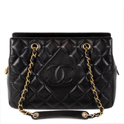 Chanel Black Lambskin Small Shopper GHW