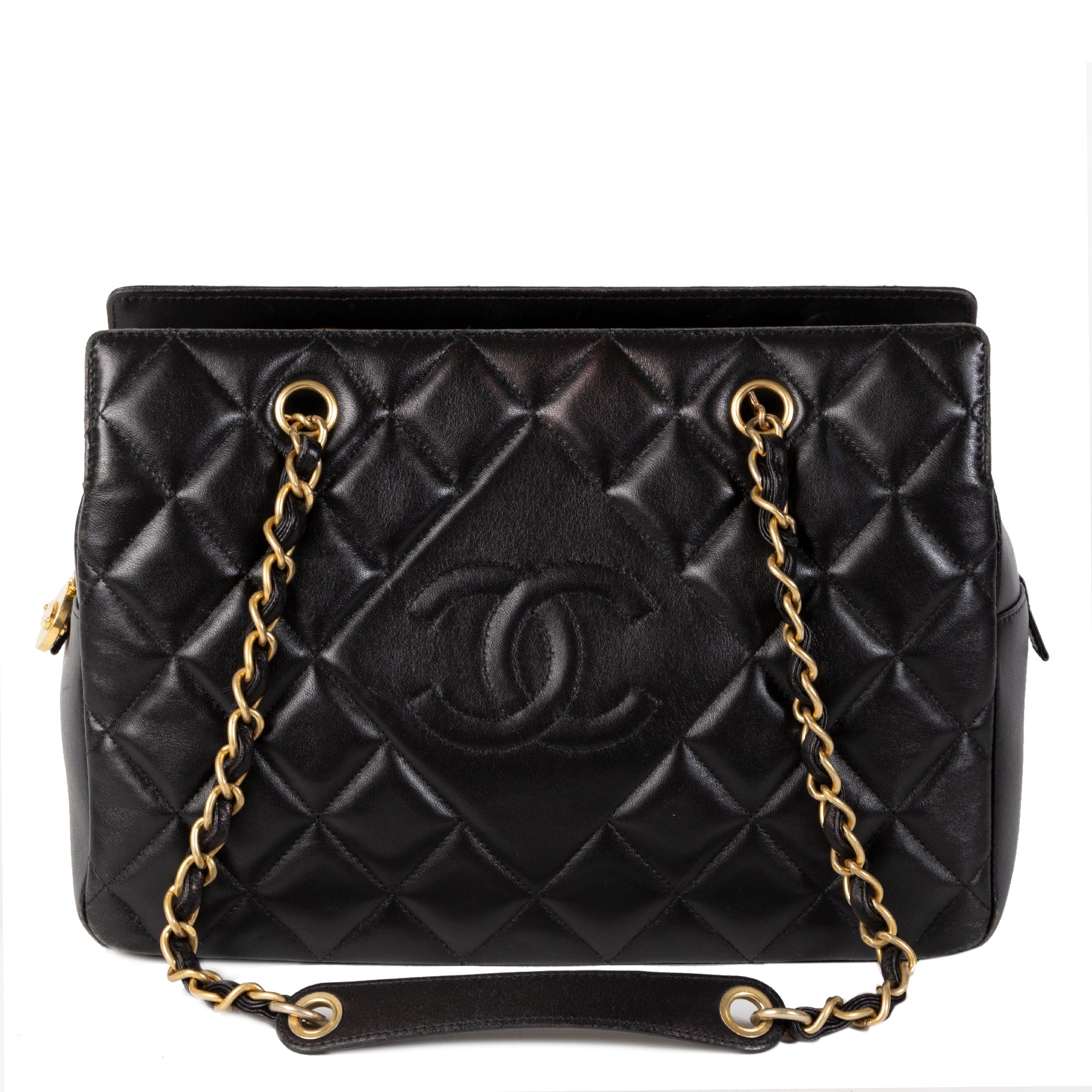 Chanel Black Lambskin Small Shopper GHW