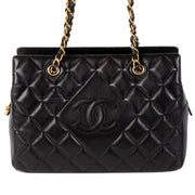 Chanel Black Lambskin Small Shopper GHW