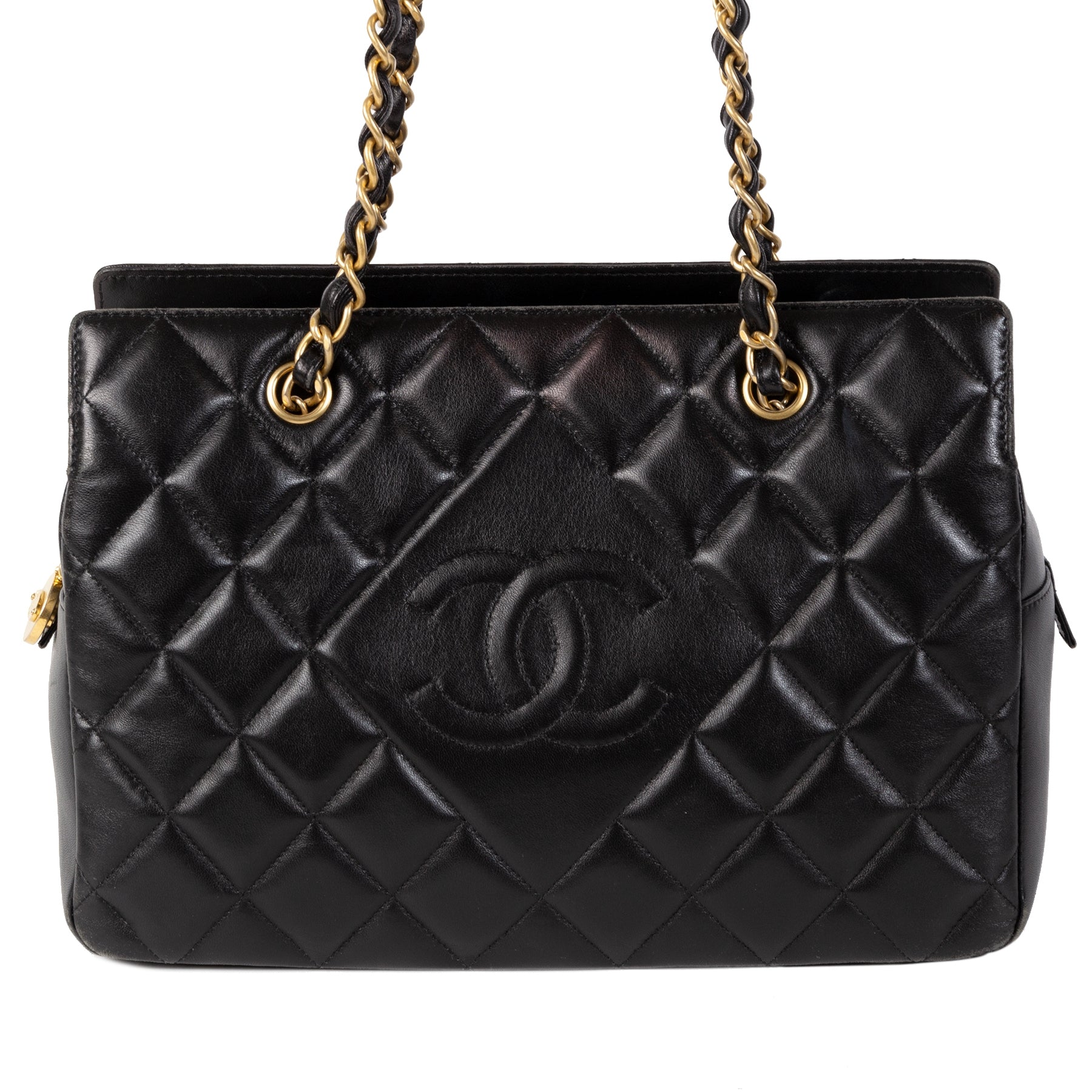 Chanel Black Lambskin Small Shopper GHW