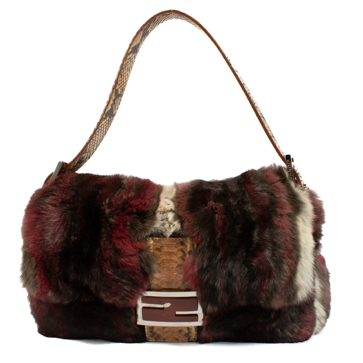 Fendi Burgundy Rabbit Fur Baguette Bag for the best price at Labellov secondhand luxury in Antwerp and Knokke. We buy and sell your preloved and brand new designer bags.