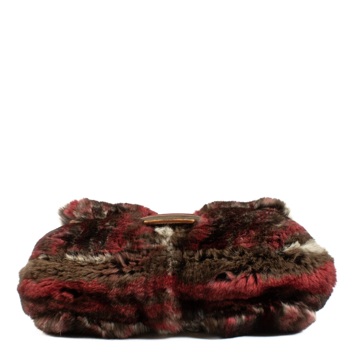 Fendi Bordeaux Konijnenbont Baguette Tas