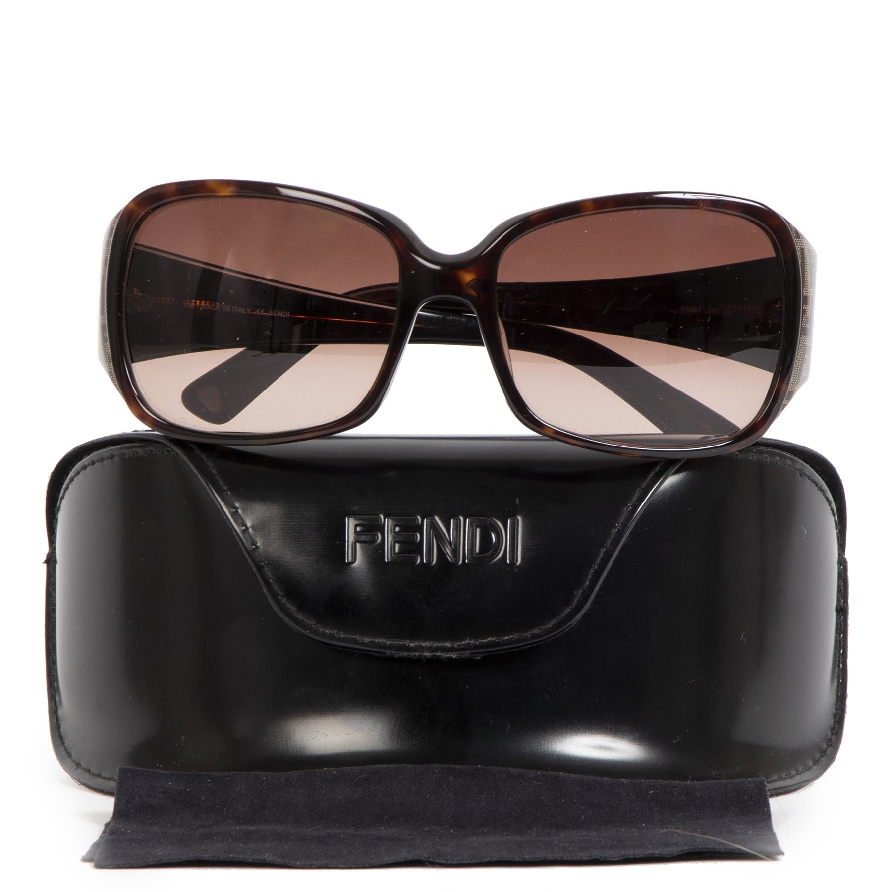 Authentic secondhand Fendi Brown Monogram Tortoise Sunglasses designer bags designer accessories luxury vintage webshop worldwide shipping
