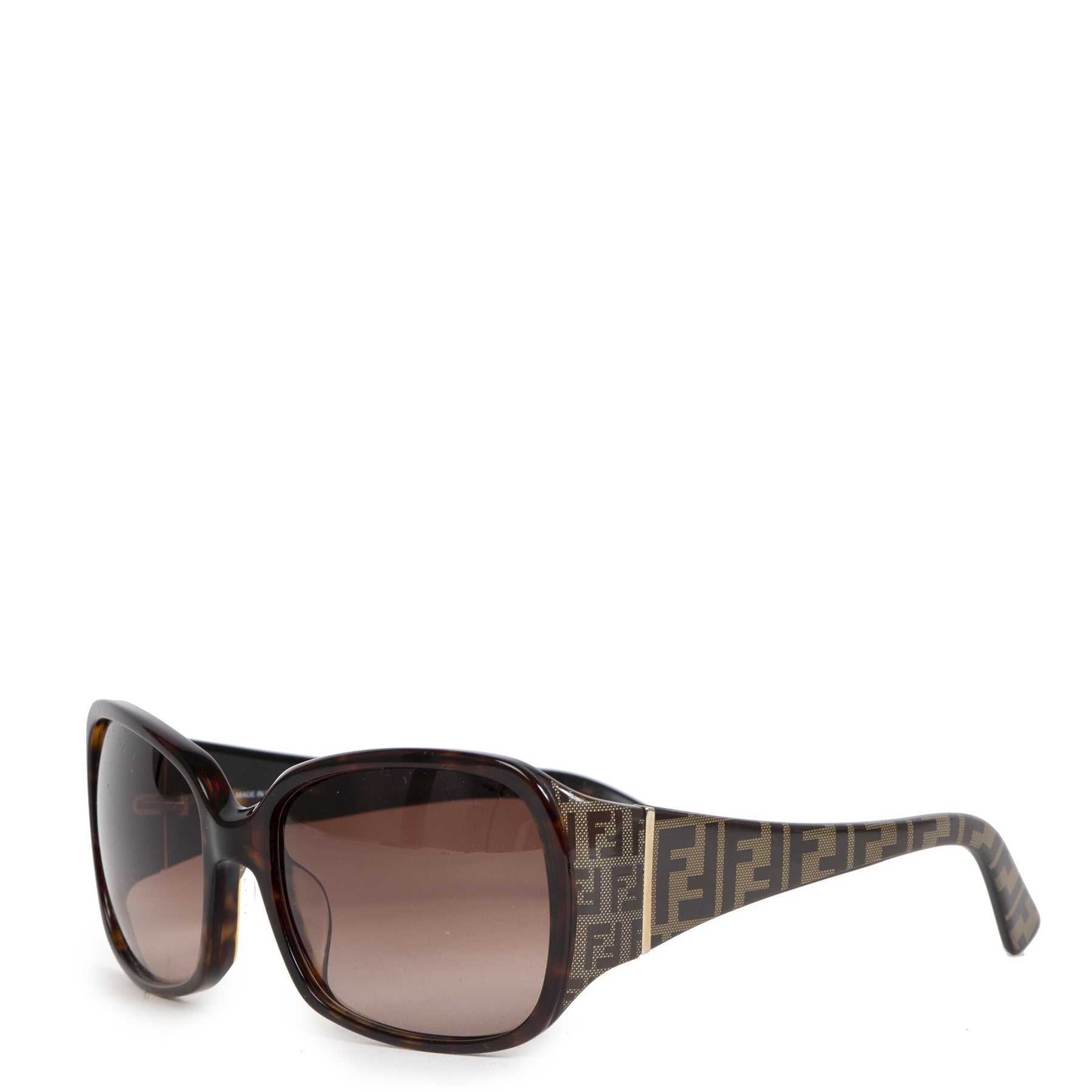 Authentieke Tweedehands Fendi Brown Monogram Tortoise Sunglasses juiste prijs veilig online shoppen luxe merken webshop winkelen Antwerpen België mode fashion