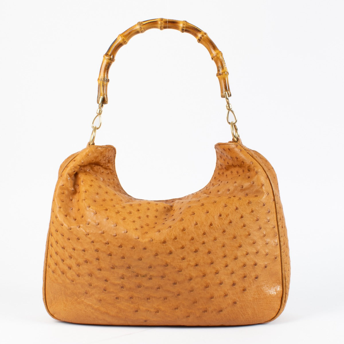 Gucci Struisvogel Bamboe Diana Grote Schoudertas