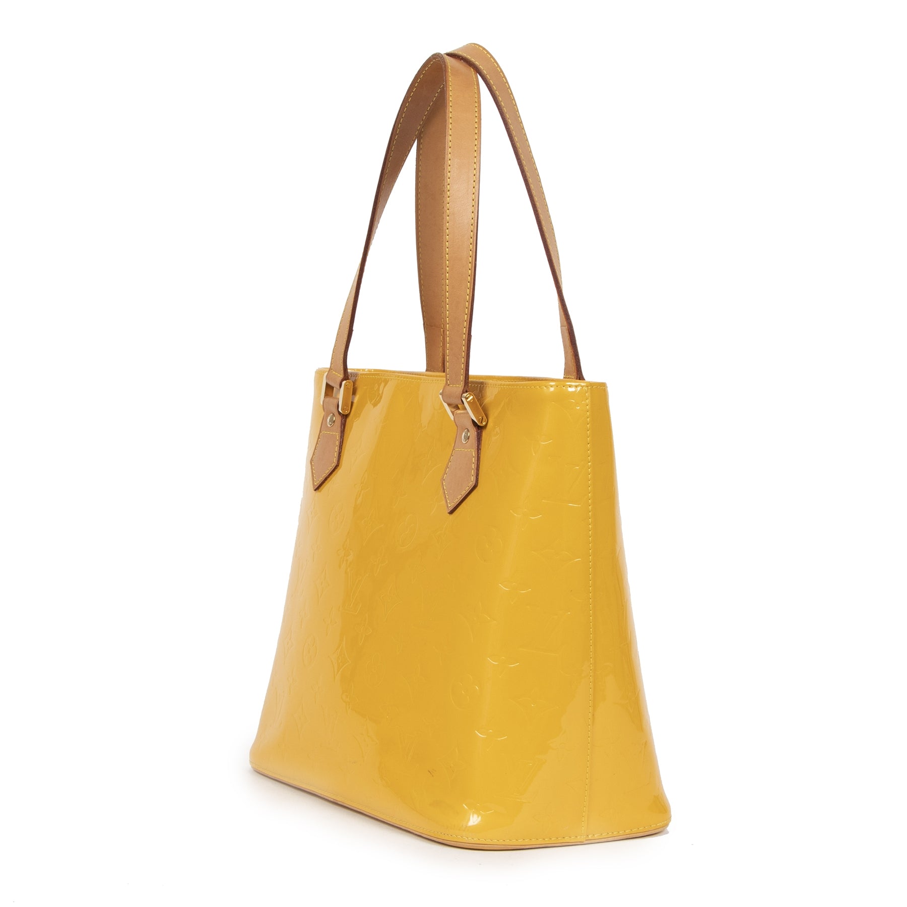 Authentieke Tweedehands Louis Vuitton Yellow Houston Shoulder Bag juiste prijs veilig online shoppen luxe merken webshop winkelen Antwerpen België mode fashion
