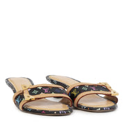 Authentieke Tweedehands Louis Vuitton Black Monogram Multicolor Slide Kitten Heels - Size 36,5 juiste prijs veilig online shoppen luxe merken webshop winkelen Antwerpen België mode fashion