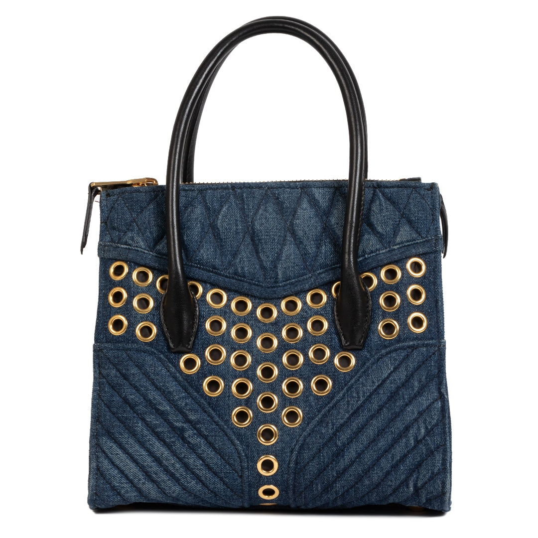 Are you looking for an authentic Miu Miu Blue Demin Biker Avio Bag?
