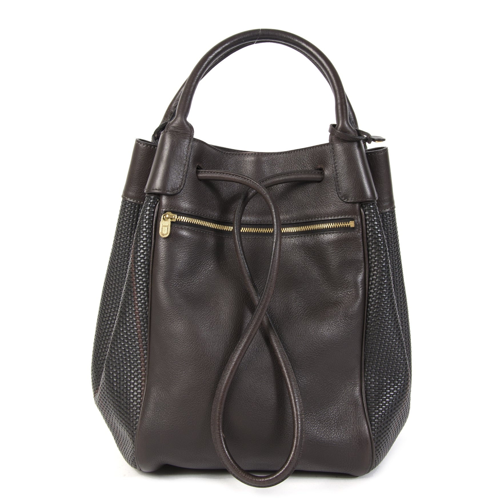 Authentieke Tweedehands Delvaux Dark Brown Belon Toile de Cuir Bag juiste prijs veilig online shoppen luxe merken webshop winkelen Antwerpen België mode fashion