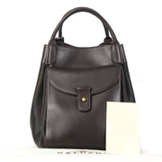 Authentieke Tweedehands Delvaux Dark Brown Belon Toile de Cuir Bag juiste prijs veilig online shoppen luxe merken webshop winkelen Antwerpen België mode fashion