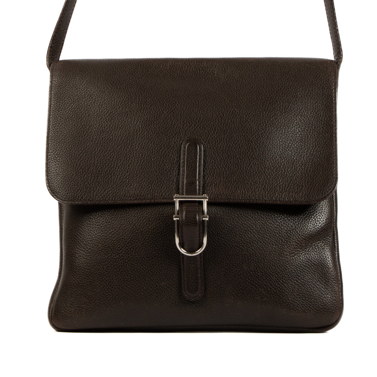 Delvaux Brown Kot Leather Shoulder Bag