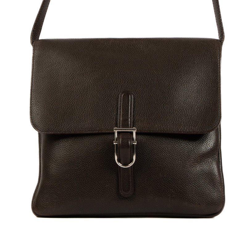 Delvaux Brown Kot Leather Shoulder Bag