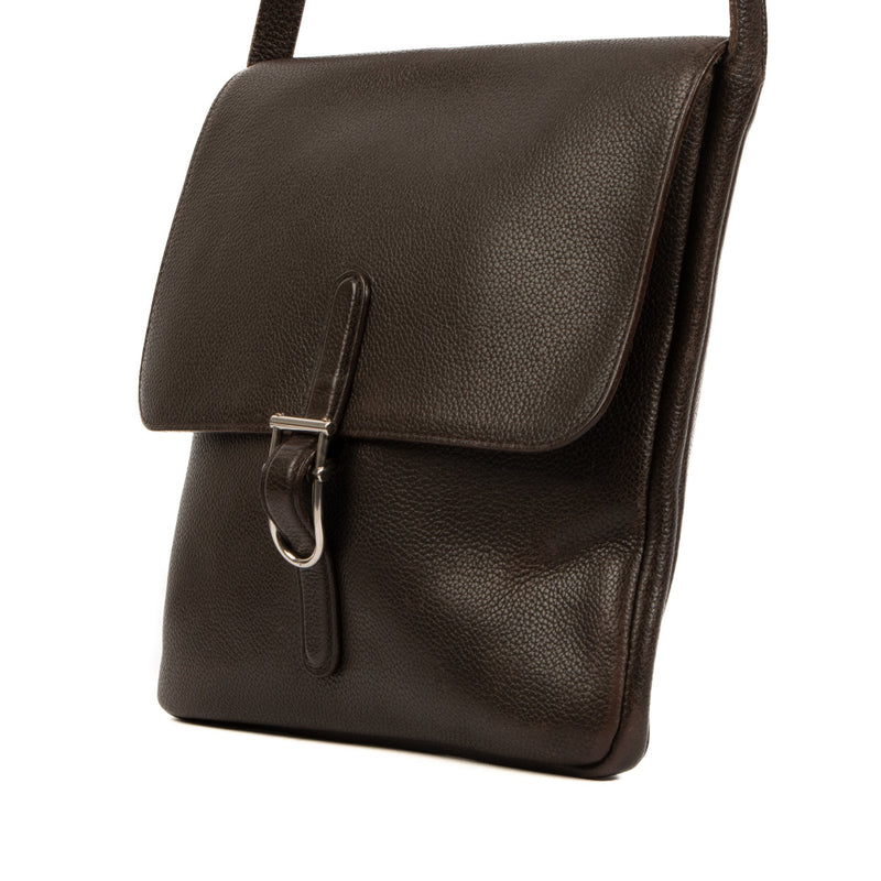 Delvaux Brown Kot Leather Shoulder Bag