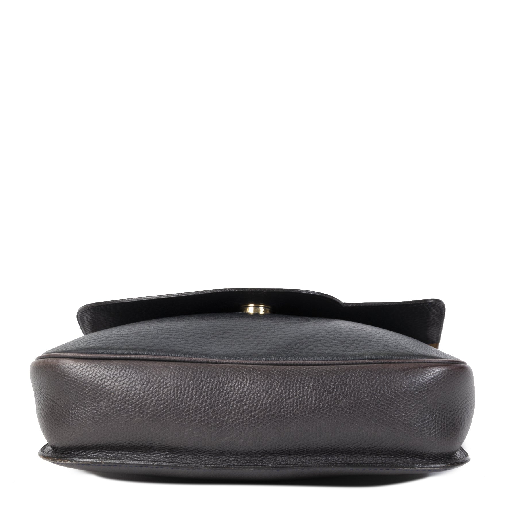 Authentieke Tweedehands Delvaux Dark Blue & Brown Leather Crossbody Bag juiste prijs veilig online shoppen luxe merken webshop winkelen Antwerpen België mode fashion