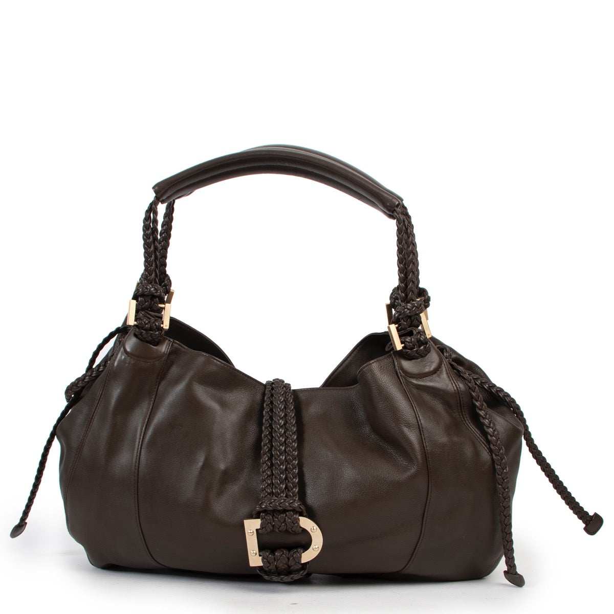 Delvaux Brown Eugène Shoulder Bag now available at Labellov online or in store