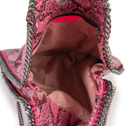 Stella McCartney Pink Faux Python Falabella Small Tote Bag now available at Labellov and ready for a new owner. Buy and sell your designer handbags.