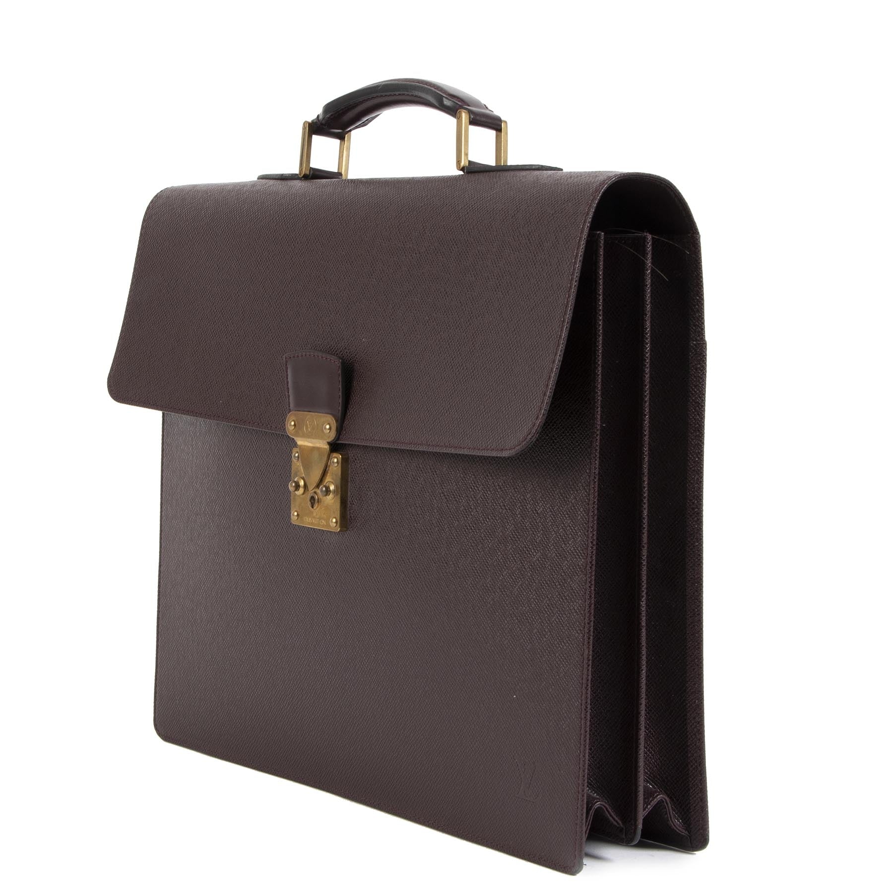 Authentieke tweedehands vintage Louis Vuitton Moskova Acajou Briefcase koop online webshop LabelLOV