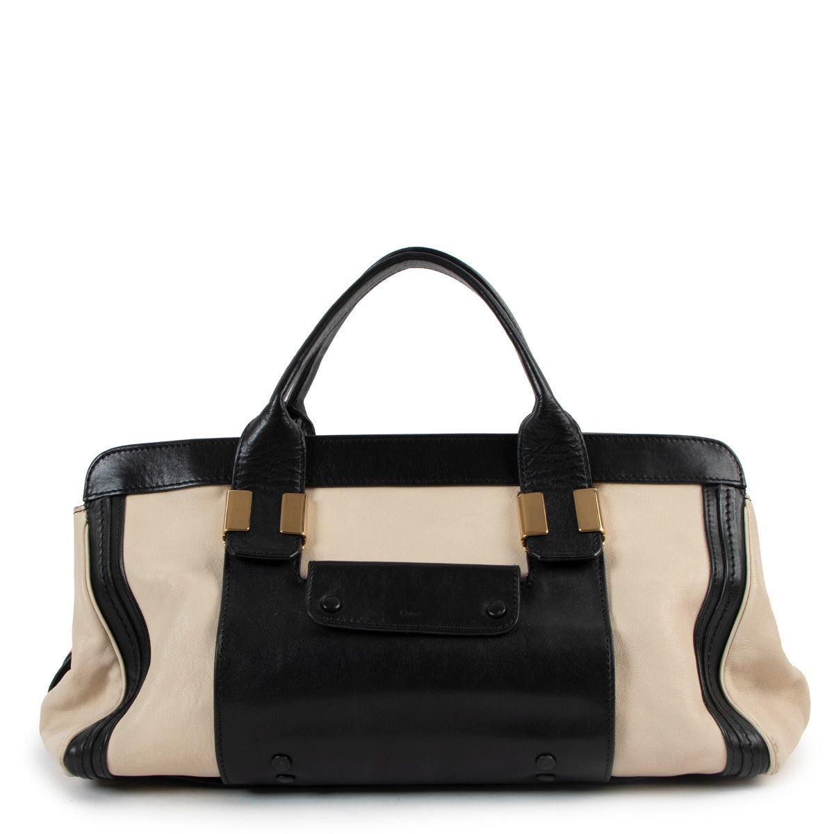 Chloé Beige/Black Alice Top Handle Bag