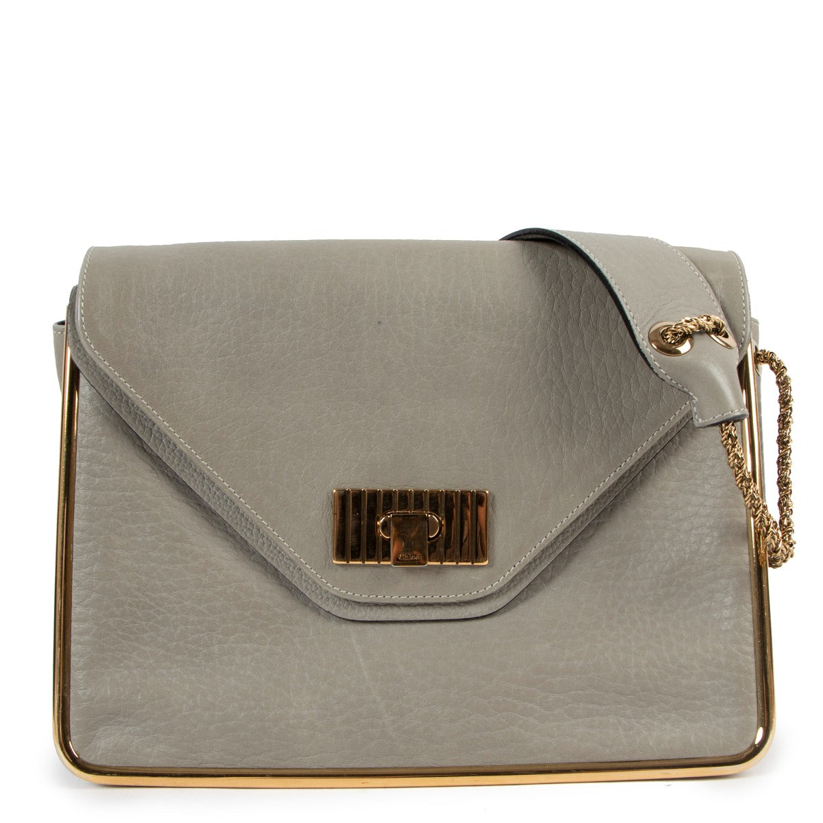 Chloé Mint/Grey Leather Medium Sally Crossbody Bag