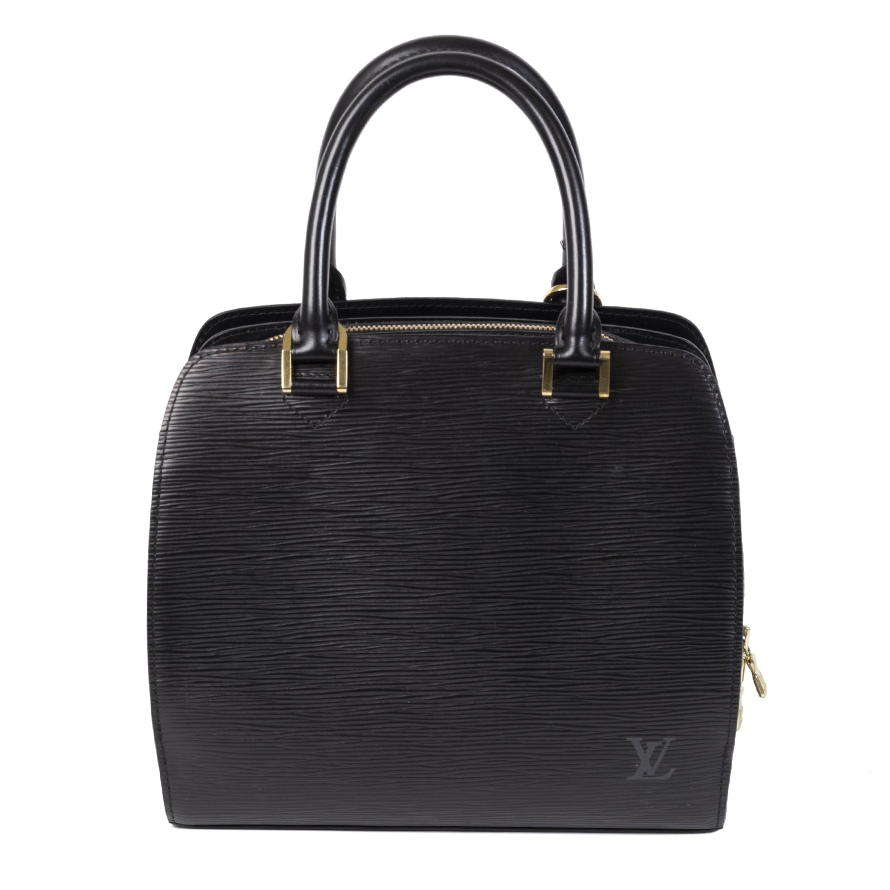 Authentic second-hand vintage Louis Vuitton Pont Neuf Black Epi Leather Handbag buy online webshop LabelLOV