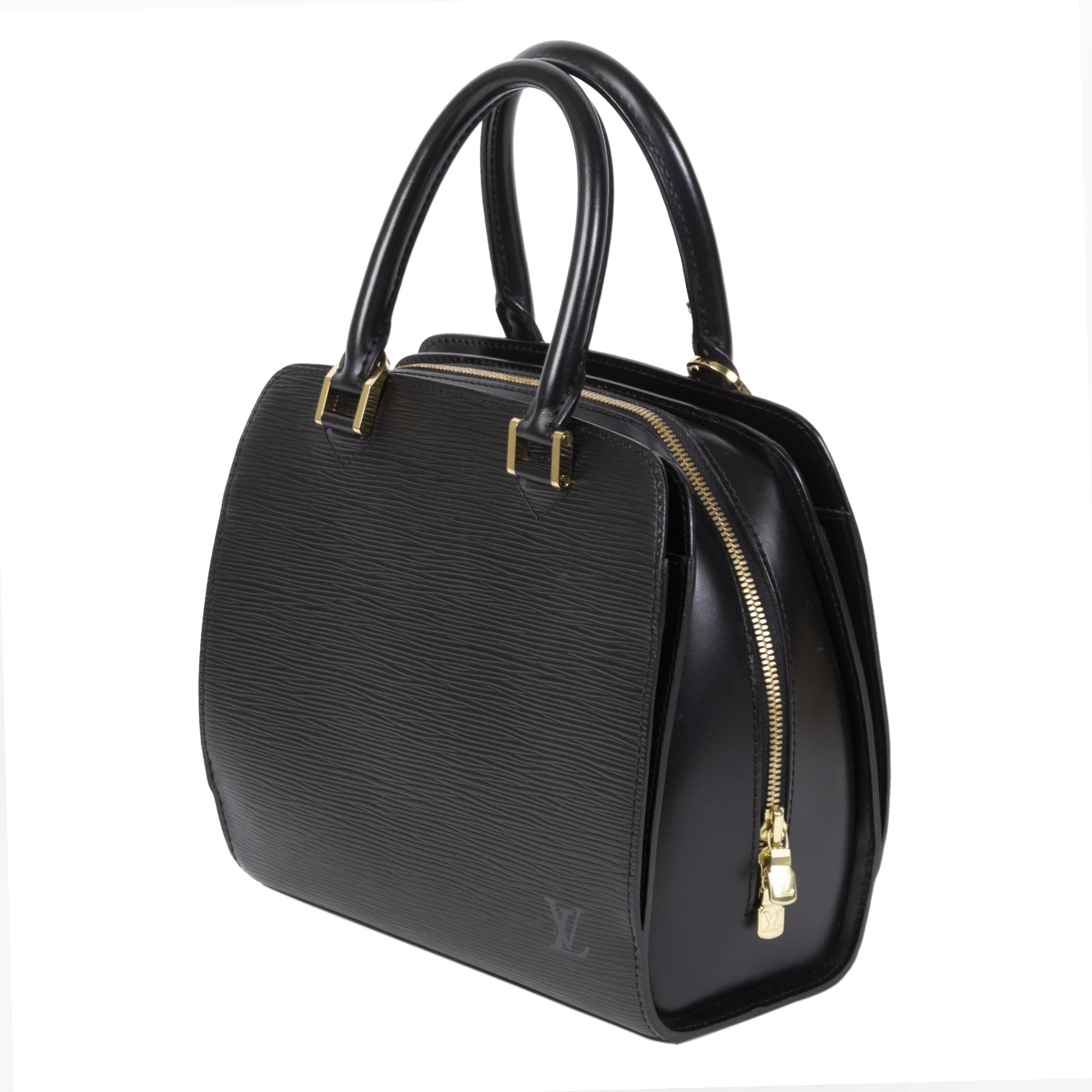 Authentieke tweedehands vintage Louis Vuitton Pont Neuf Black Epi Leather Handbag koop online webshop LabelLOV