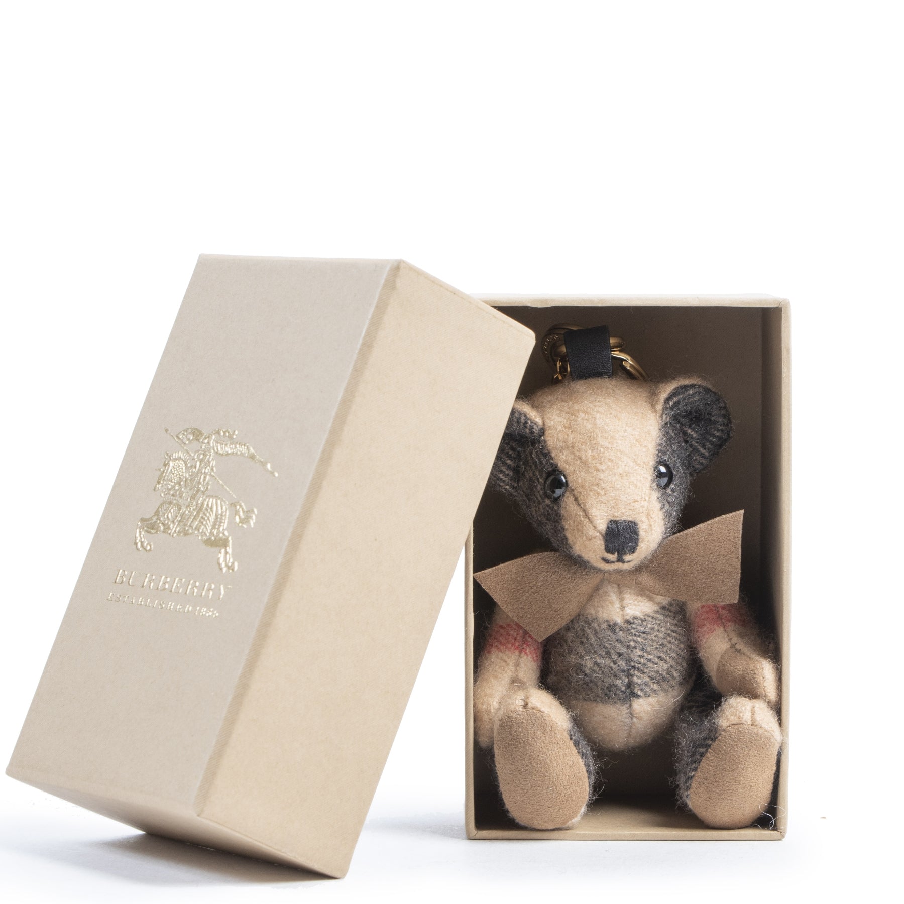 Authentieke tweedehands vintage Burberry Thomas Bear Keychain koop online webshop LabelLOV