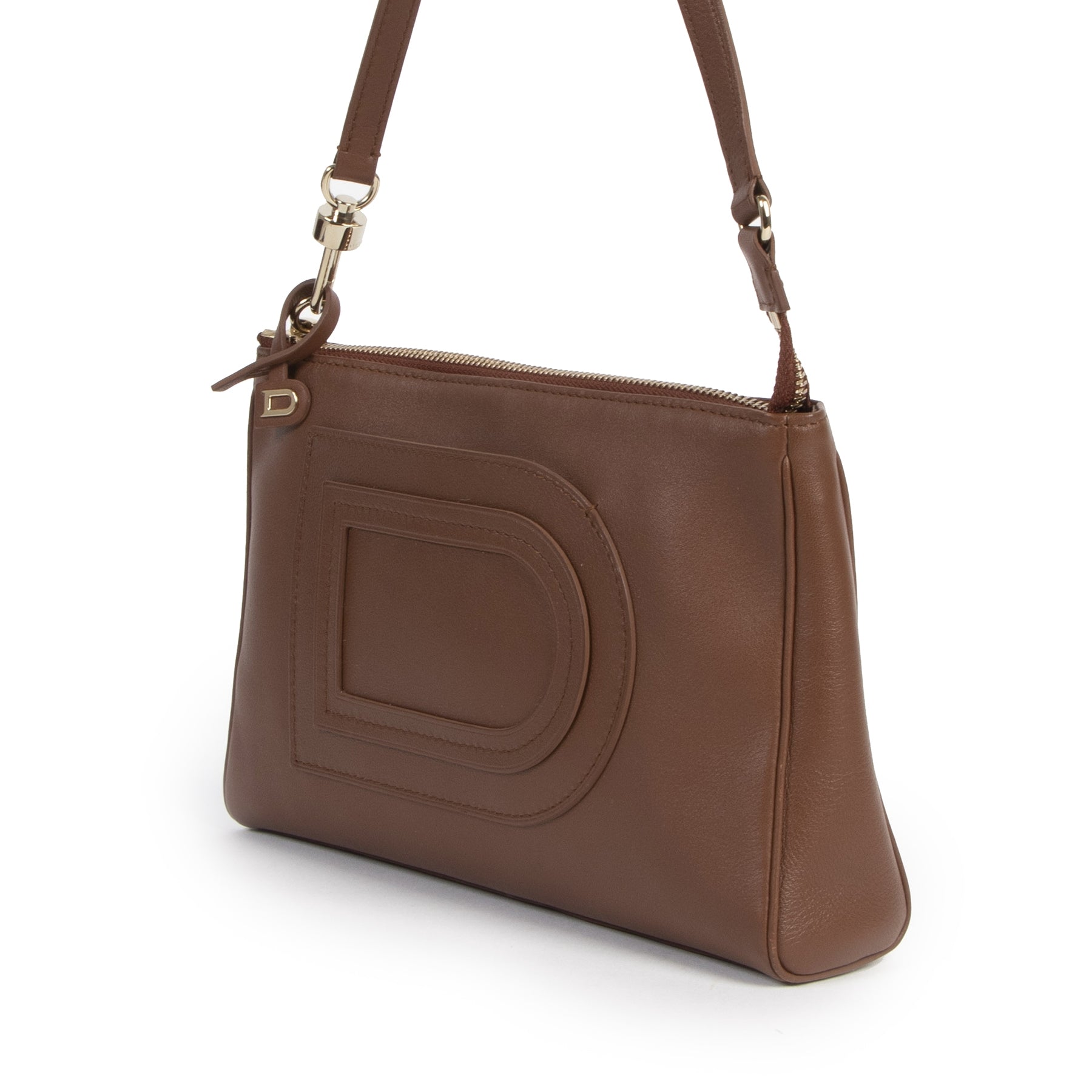 Authentic secondhand Delvaux Cognac D Shoulder Bag designer bags fashion luxury vintage webshop safe secure online shopping
