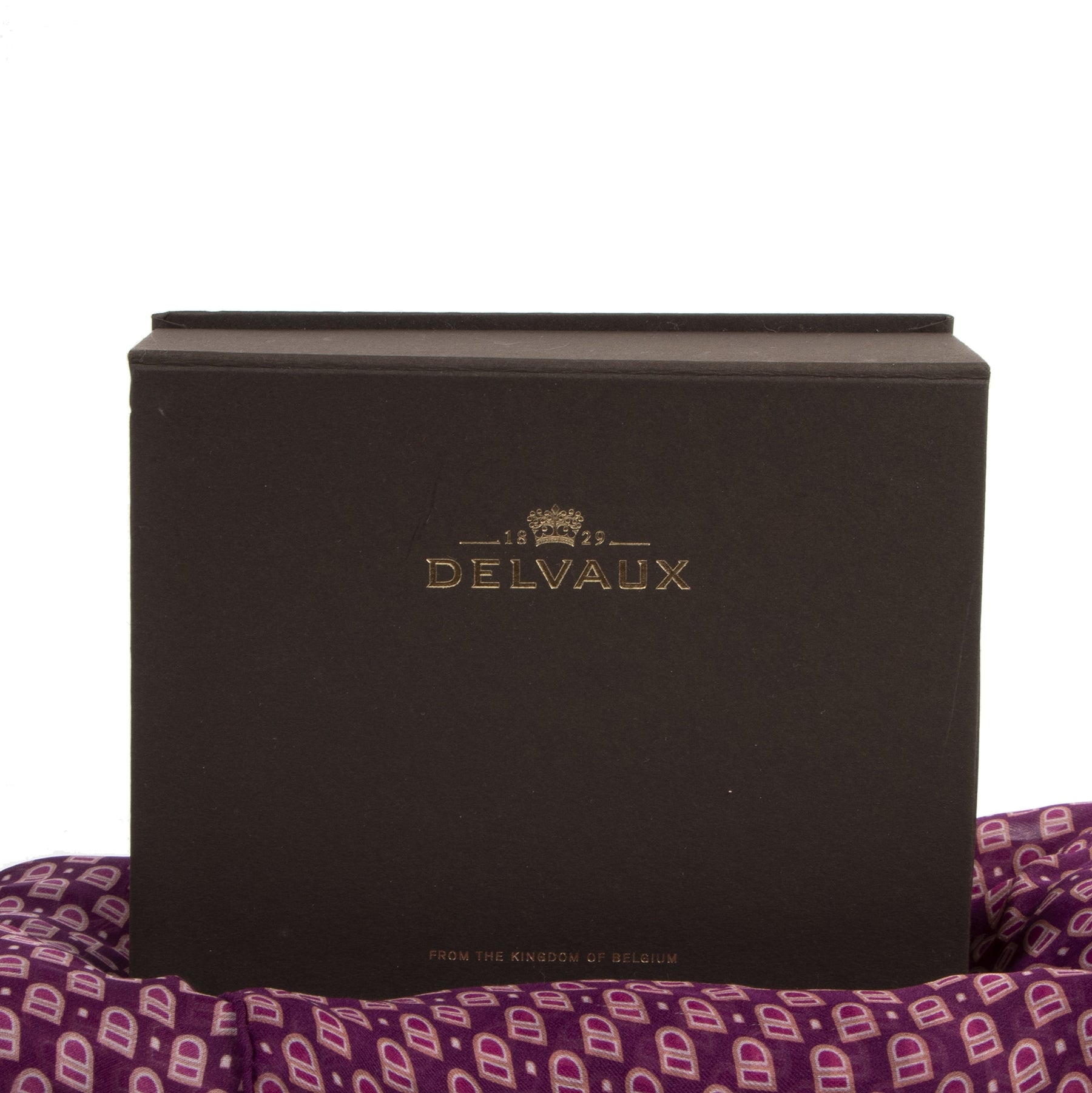 Authentic secondhand Delvaux Purple 'D' Monogram Scarf designer scarves accessories fashion luxury vintage webshop safe secure online shopping