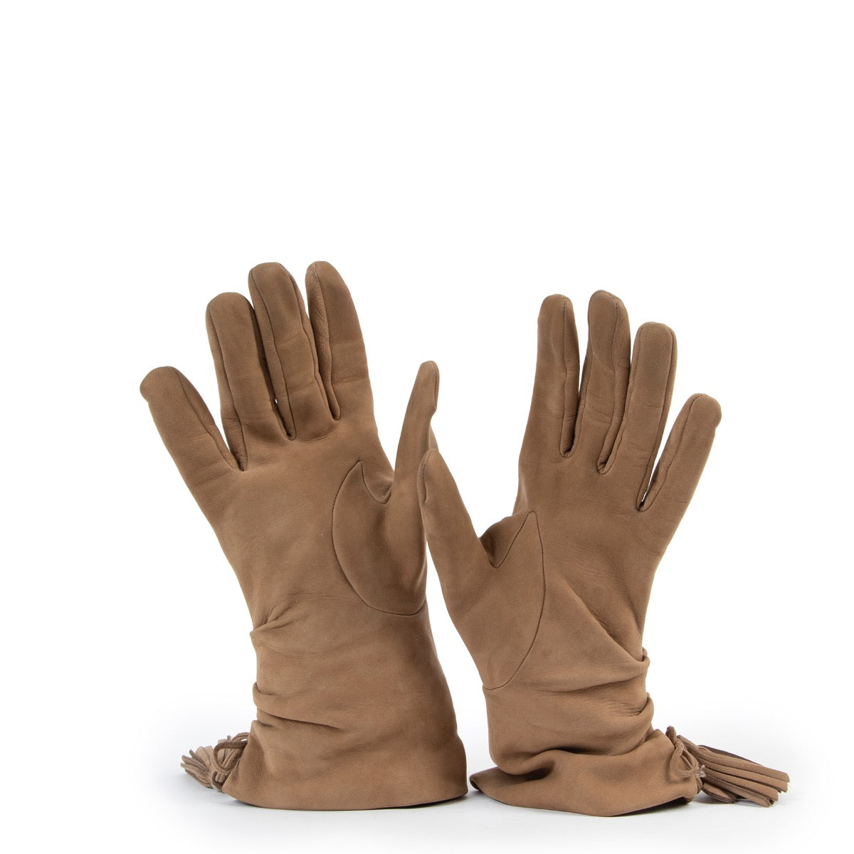 Delvaux Beige Suède Handschoenen