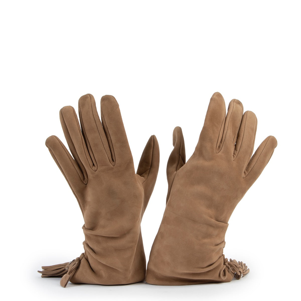Delvaux Beige Suède Handschoenen