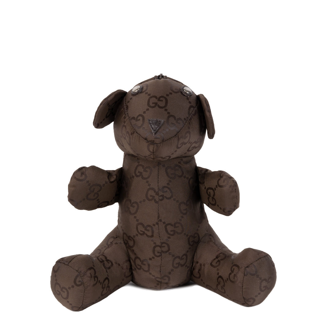 Gucc Dark Brown Teddy Bear Nylon Tote online tegen de beste prijs