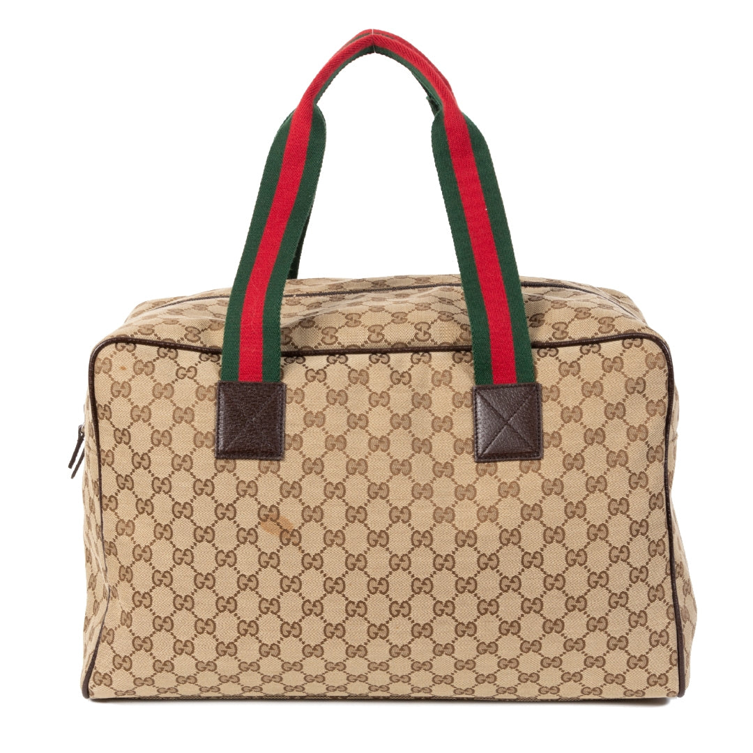 acheter en linge seconde main Gucci Canvas Web Travel Bag