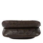 authentic second-hand vintage Gucci Dark Brown 1973 Ostrich Crossbody Bag buy online webshop LabelLOV