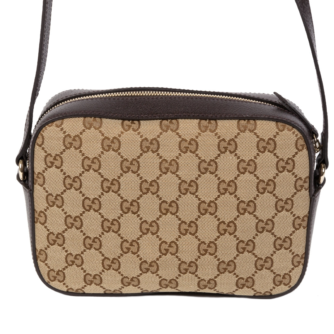 acheter enligne seconde main Gucci Monogram GG Supreme Web Small Webby Bee Shoulder Bag