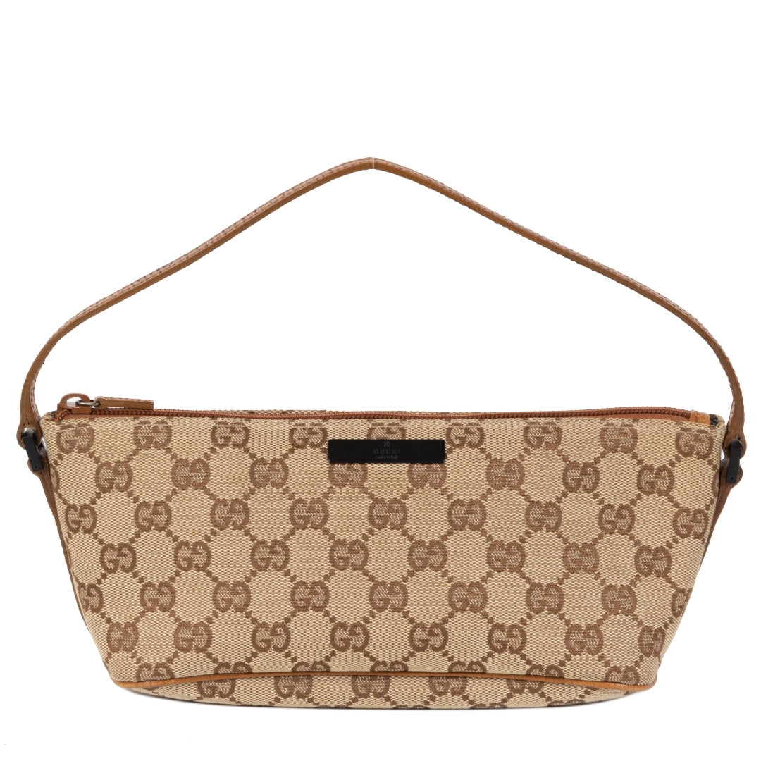 Gucci Beige Monogram Pochette koop veilig online tegen de beste prijs