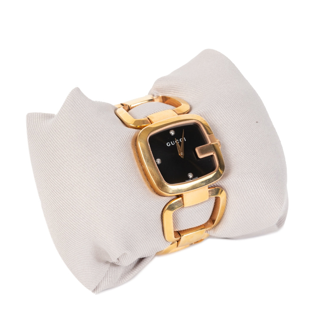 acheter en ligne seconde main Gucci Rose/Gold Steel Squared Dial Watch