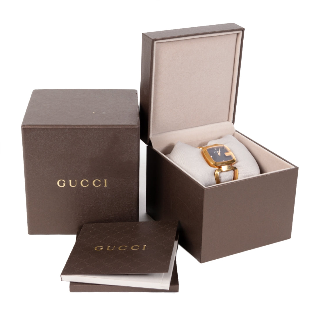 tweedehands Gucci Rose/Gold Steel Squared Dial Watch veilig online kopen
