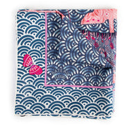 shop authentic second hand vintage Hermès Bateau Fleuri Blue Carré Silk Scarf at Labellov for the best price